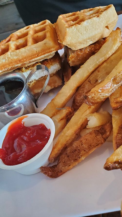 Chicken and waffles at VegeNation in Las Vegas