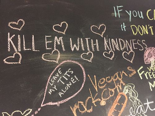 Kindness in the crapper! at VegeNation in Las Vegas