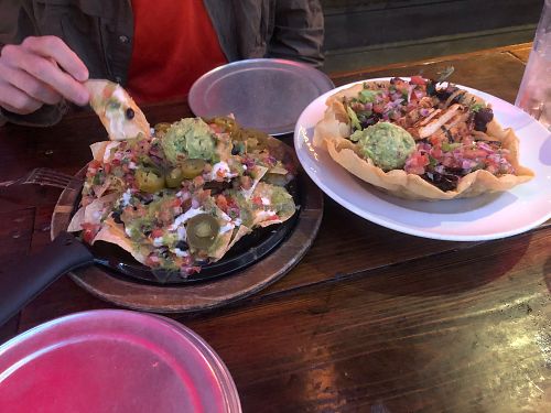 Loaded Nachos, fajita salad at VegeNation in Las Vegas