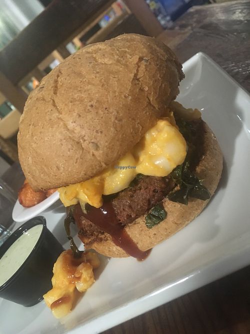 mac & cheese burger at VegeNation in Las Vegas