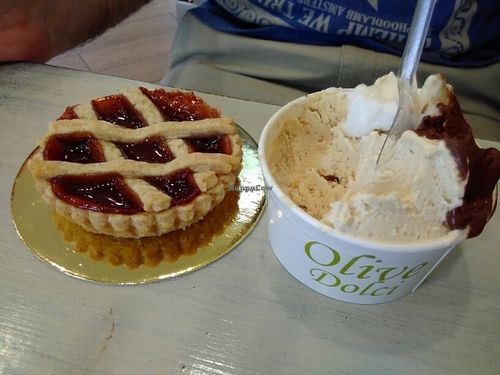Ice cream + crostatta  at Olive Dolci - Via Emanuele Filiberto in Rome