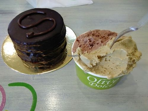 Ice cream + sacher at Olive Dolci - Via Emanuele Filiberto in Rome