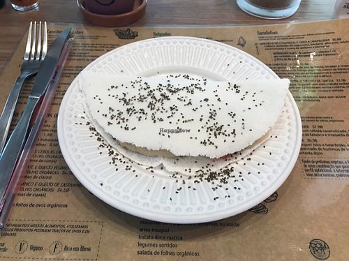 Tapioca with vegan cheese at Lilori in Sao Paulo