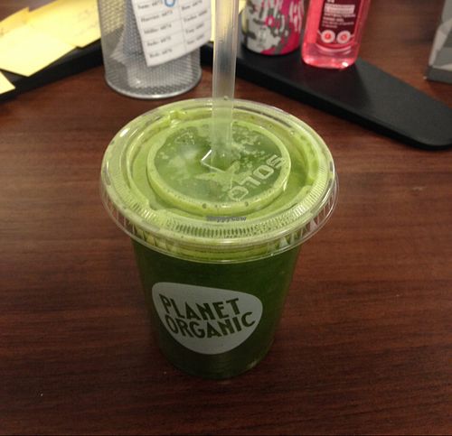 green breakfast juice at Planet Organic - Devonshire Square in London