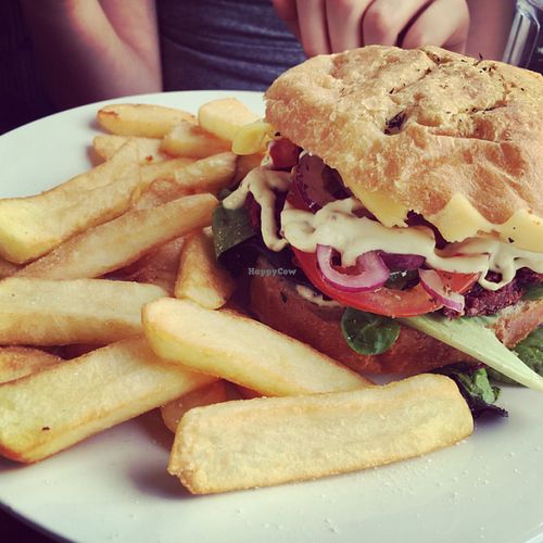 Just Veg Burger with Violife cheese at Just FaB - Food Bus in East London