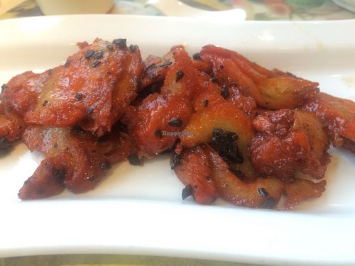 One of the yummy dishes we had. at Joyous Vegetarian in Kowloon