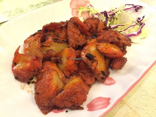 Vegetarian BBQ Pork at Joyous Vegetarian in Kowloon