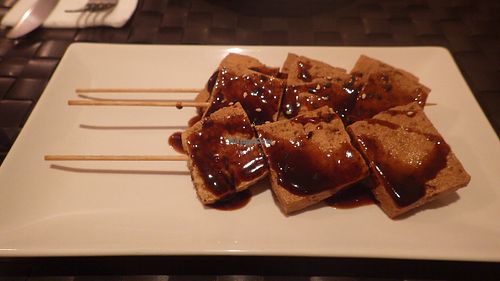 Tofu skewers at Vegesana & One Ramen in Barcelona