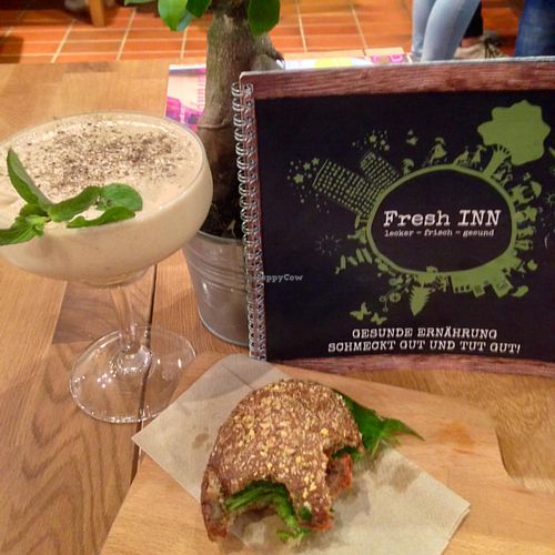 Avocado sandwich with Coffe-Shake at Fresh INN - Holm in Flensburg
