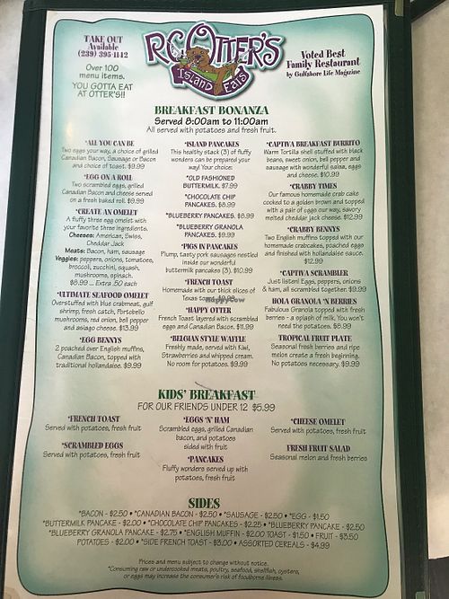 Breakfast at RC Otters in Captiva