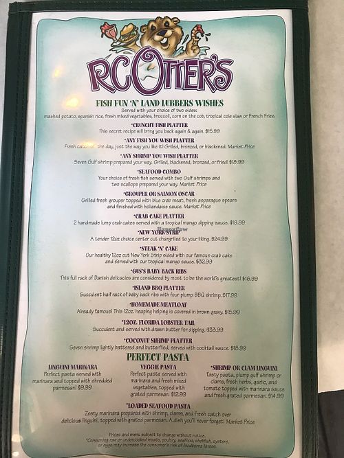 Pasta on the bottom at RC Otters in Captiva