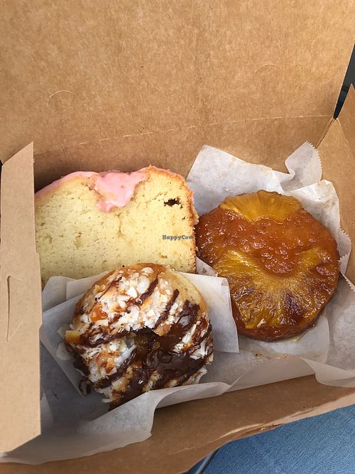 Lemon tea cake, samoa doughnut and pineapple cake at Walt Disney World - Erin McKenna's Bakery in Lake Buena Vista