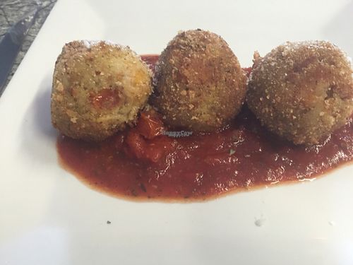 Vegan arancini balls at Evie's Cafe in Trafalgar