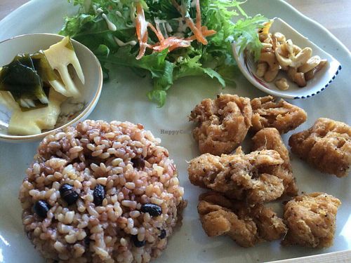 Vegan lunch set at Cafe Go Vegan in Nara