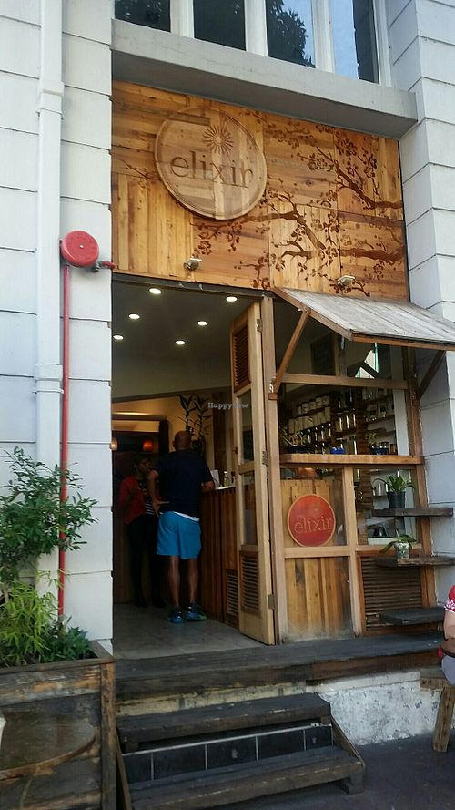 Outside at Elixir Cafe in Cape Town