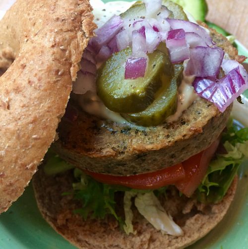 the Dutch Weed Burger  at Bagels & Beans - Haarlemmerstraat in Leiden