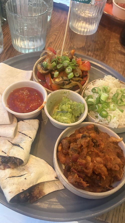 Mexican tasting platter   at Las Iguanas in Bath