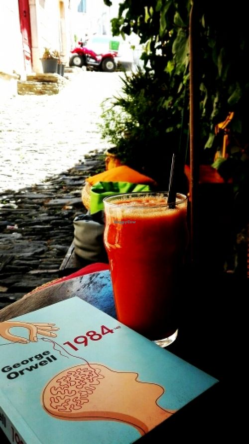 Good juice with a good book :) at Brown Sugar in Cadaques