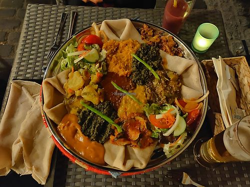 Vegetarian plate for two (everything is vegan) at Kilimanjaro in Heidelberg