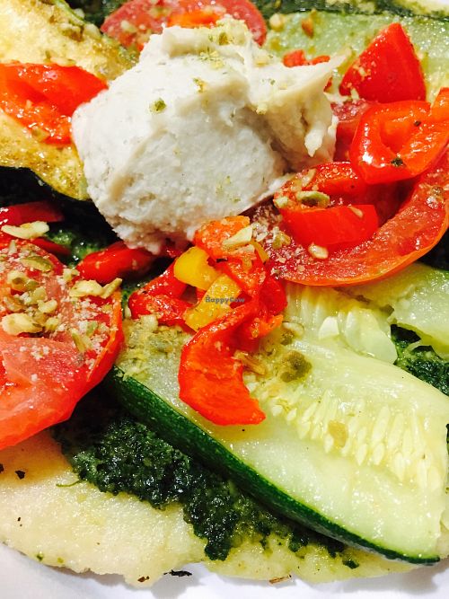 Vegan flatbread at Harmony Bakery in Baltimore