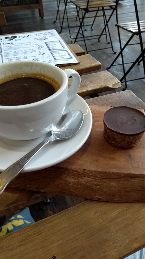 Coffee and peanut butter bomb, didn't love either at Beyond the Kale in Bath
