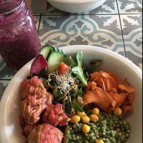local Bowl & a blueberry smoothie  at The Bowl - Warschauer Str in Berlin
