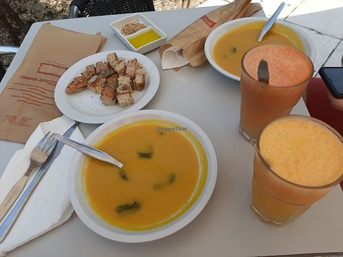 Soup, bread and natural juices at Bar do Girassol in Amarante