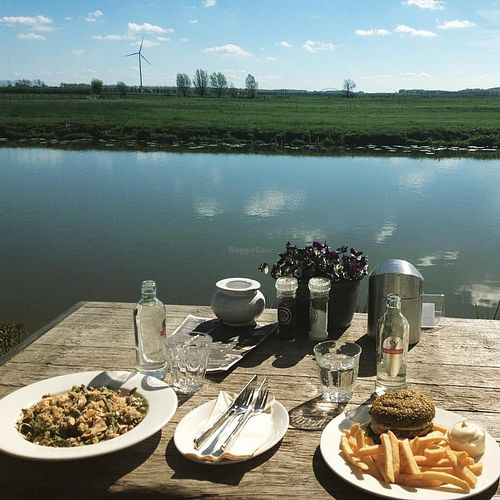 Quinoa salad and sea weed burger.  at Hajé in Nieuwegein