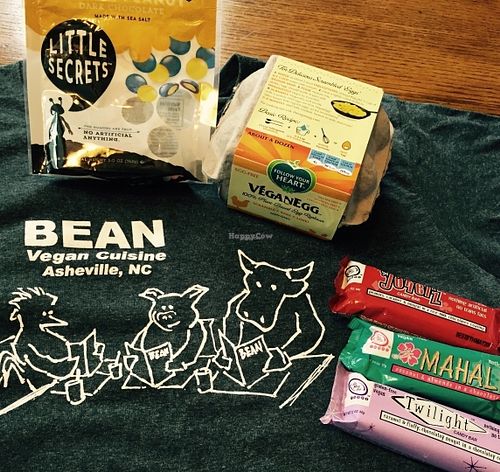 My merch haul! at Bean Vegan Cuisine in Asheville
