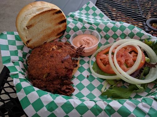 Jackfruit Crabby Patty at Bean Vegan Cuisine in Asheville