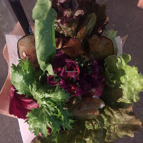 falafel pitta with courgette crisps  at Cori in Tokyo
