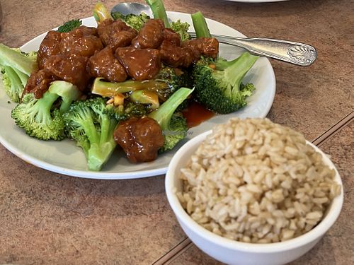 Orange chicken   at Veggie Lee in Hayward