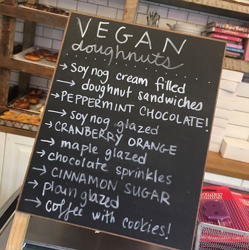 vegan choice board on vegan donut day.  at Buttermilk Bake Shop in Petersburg