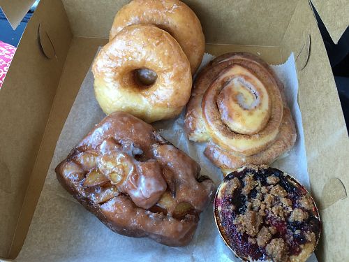 Pie, fritter, donuts, cinnamon roll  at Buttermilk Bake Shop in Petersburg