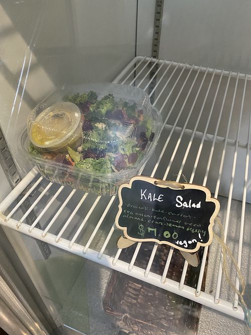 Vegan kale salad  at Village Bakery and Deli in Haines Junction