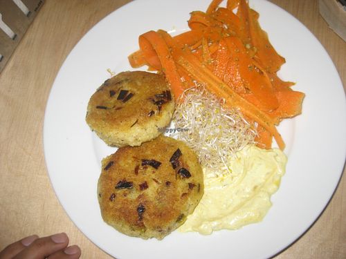 Millet-leek chops at Vege Bistro - Polish Vegan Food in Warsaw