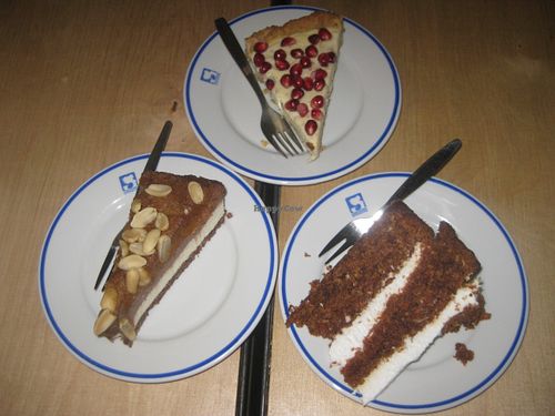Tofurnik, lemon tart and carrot cake at Vege Bistro - Polish Vegan Food in Warsaw