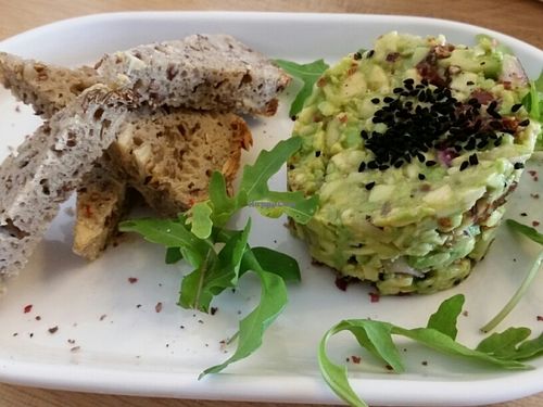 avocado with toast at Vege Bistro - Polish Vegan Food in Warsaw