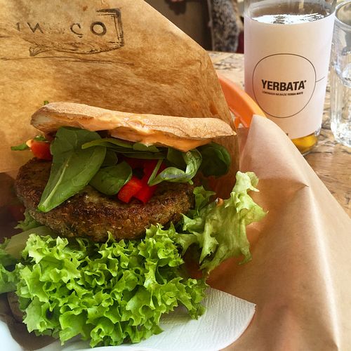 gf Quinoa burger! delicious :)  at Vege Bistro - Polish Vegan Food in Warsaw
