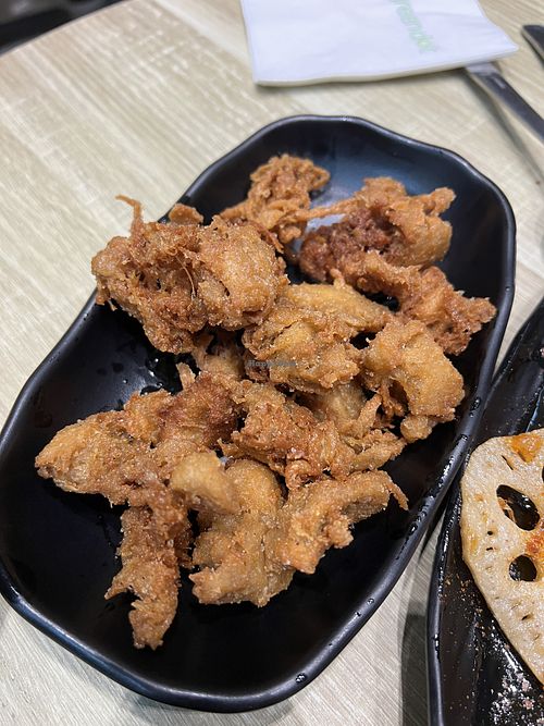 Crispy soy nuggets- typical store bought and fried  at Greendot 绿一点 - Westgate in West Singapore