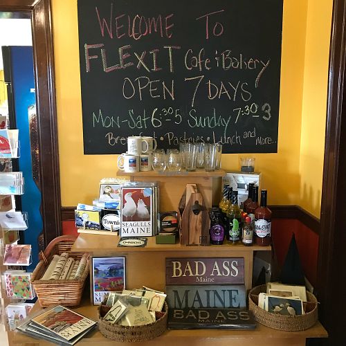 Welcome at Flexit Cafe and Bakery in Ellsworth