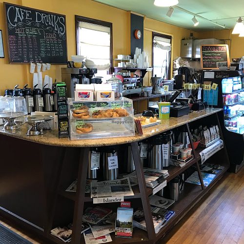 Front counter at Flexit Cafe and Bakery in Ellsworth