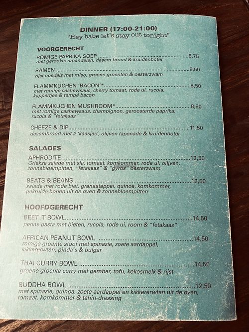 Menu June 2022  at Rebel Rebel in Dordrecht