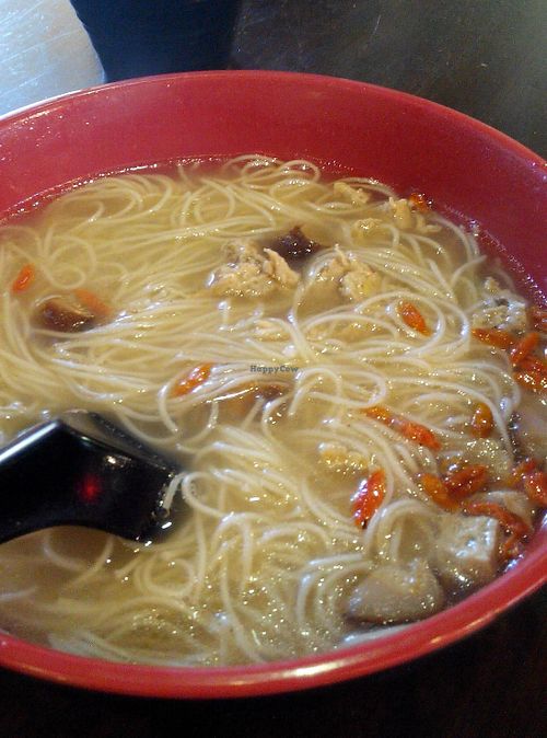 Herbs Mee Shua药材面线， 浓郁的药材汤喝进肚里，好暖和哦！ at 8 Morality Vegetarian Restaurant in Penang