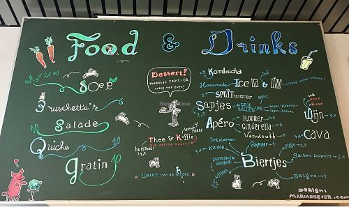 Menu 27 April 2018, ingredients depends on which veggies are delivered at Lokaal in Ghent