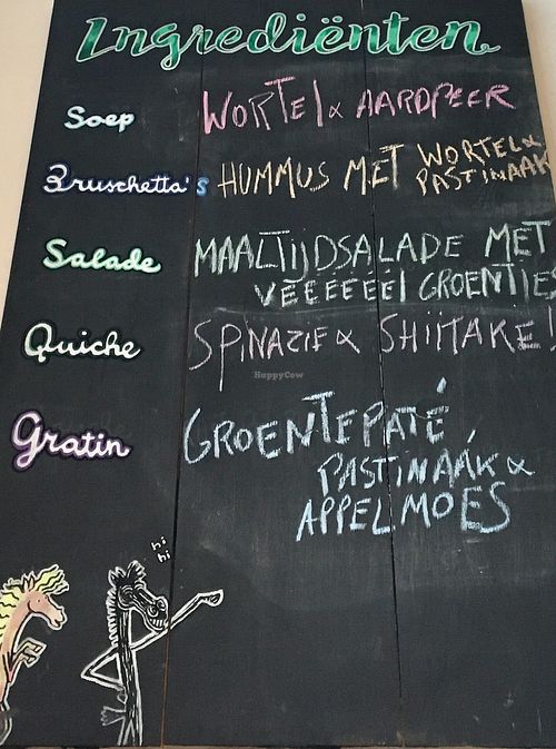 Example of the menu at Lokaal in Ghent