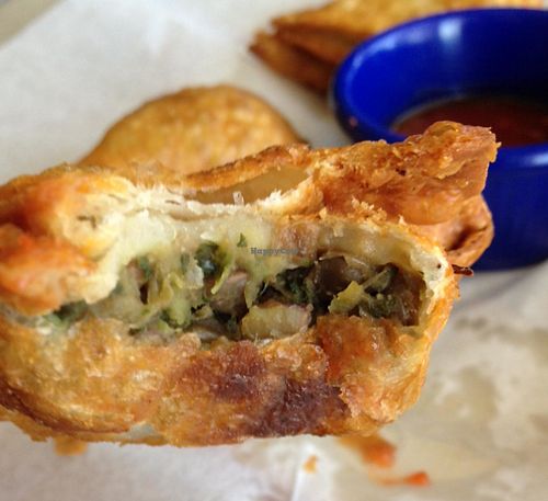 inside the veggie sambussas at Gojo Ethiopian in Phoenix