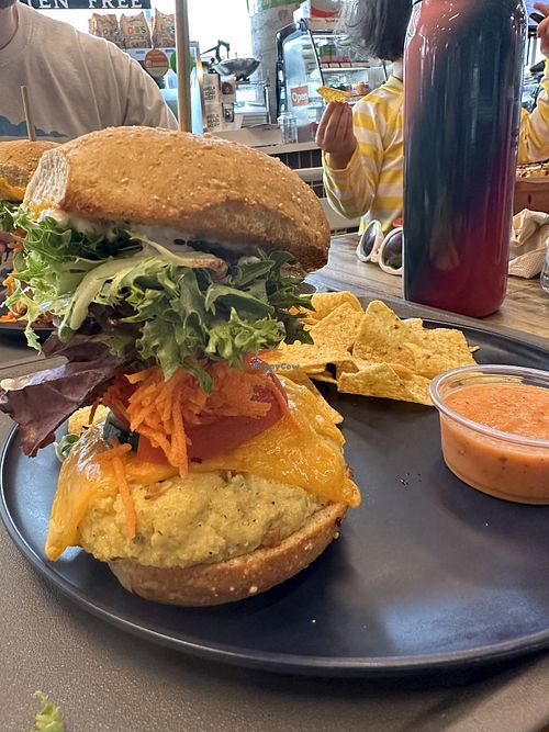Vegan deviled egg sandwich  at Plant Theory in Miami
