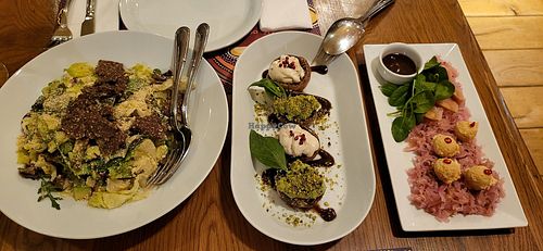 Salad and entrees at Yi in Athens