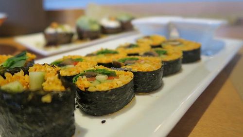raw vegan sushi  at Yi in Athens